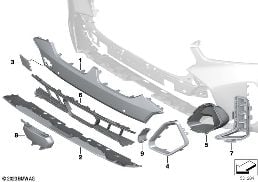 Rivestimento M elem. decorat. lato ant. diagram for BMW X6 G06 LCI 30dX