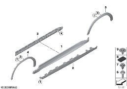 Mascherina M sottoporta / passaruota diagram for BMW X6 G06 LCI 30dX