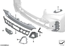 M ozdobná výplň přední diagram for BMW X5 G05 LCI 50eX