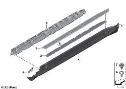 Lišta práh dveří / podběh kola stupačka diagram for BMW X5 G05 LCI 50eX