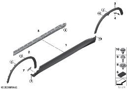 M lišta práh dveří / podběh kola diagram for BMW X5 G05 LCI 50eX