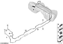 FUEL PIPE AND MOUNTING PARTS diagram for BMW 5 Series G61 Touring 520d