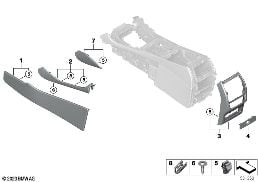 MOUNTING PARTS, CENTER CONSOLE diagram for BMW X6 M F96 X6 M