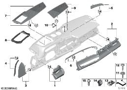 MOUNTING PARTS, I-PANEL, TOP diagram for BMW 5 Series G61 Touring 540dX