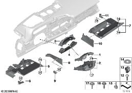 MOUNTING PARTS, I-PANEL, BOTTOM diagram for BMW 5 Series G61 Touring 540dX