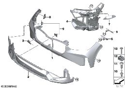 TRIM COVER, FRONT diagram for BMW X1L U12 iX1 xDrive30L