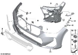 M TRIM, FRONT diagram for BMW X1L U12 iX1 xDrive30L