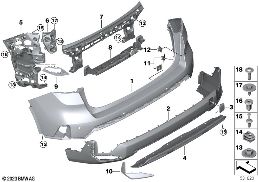 TRIM COVER, REAR diagram for BMW X1L U12 iX1 xDrive30L