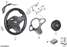 M Volante sport.airbag multif./paddles diagram for BMW X3 G01 LCI 30iX