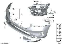 TRIM COVER, FRONT diagram for BMW 5 Series G61 Touring 540dX
