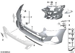 M TRIM, FRONT diagram for BMW 5 Series G61 Touring 540dX