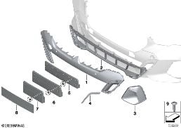 M TRIM DECOR ELEMENTS, FRONT diagram for BMW 5 Series G61 Touring 540dX