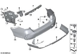 TRIM COVER, REAR diagram for BMW 5 Series G61 Touring 540dX