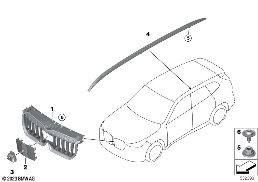 EXTERIOR TRIM / GRILL diagram for BMW X1L U12 iX1 xDrive30L