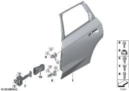 REAR DOOR - HINGE/DOOR BRAKE diagram for BMW X1 U11 18d
