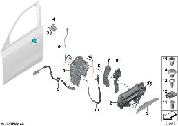 LOCKING SYSTEM, DOOR, FRONT diagram for BMW X1L U12 iX1 xDrive30L