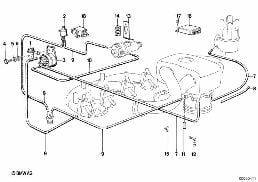 Commande à dépression-AGR diagram for BMW 3 Series E30 320i