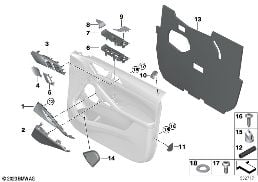 SURFACE-MOUNTED PARTS, DOOR PANEL, FRONT diagram for BMW X6 M F96 X6 M
