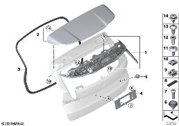 ฝากระโปรงหลัง, ชุดจับยึด diagram for BMW X1L U12 X1 M35LiX