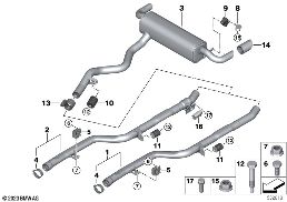 EXHAUST SYSTEM, REAR diagram for BMW 3 Series G20 Sedan LCI 330dX
