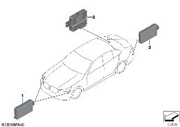 Czujnik radar./sterownik blisk.zasięgu diagram for BMW 5 Series G60 sedan 520dX
