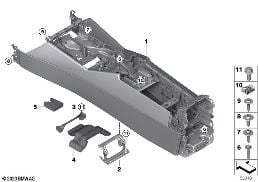 CENTER CONSOLE diagram for BMW 5 Series G61 Touring 540dX