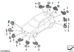 Сист.контр.дист.при парковке (PDC/PMA) diagram for BMW X1 U11 28iX