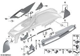 MOUNTING PARTS, I-PANEL, TOP diagram for BMW 7 Series G70 i7 xDrive60