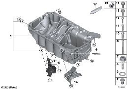 OIL PAN/OIL LEVEL INDICATOR diagram for BMW 2 Series F74 Gran Coupé 228 xDrive
