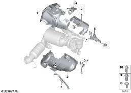 EXHAUST TURBOCHARGER HEAT PROTECTION diagram for BMW 2 Series F74 Gran Coupé 228 xDrive