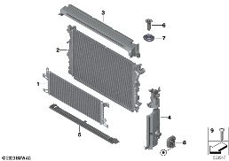 COOLANT RADIATOR MOUNTING HARDWARE diagram for BMW 5 Series G61 Touring 520d
