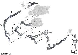 COOLING SYSTEM - ENGINE COOLANT HOSES diagram for BMW 5 Series G61 Touring 520d