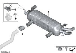 EXHAUST SYSTEM, REAR diagram for BMW 7 Series G73 760iX Protection