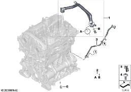 CRANKCASE-VENTILATION diagram for BMW 5 Series G60 Sedan 520i