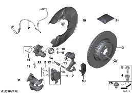 REAR BRAKE / BRAKE PAD / WEAR SENSOR diagram for BMW Rolls-Royce Spectre Coupé RR25 Spectre