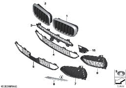 แผ่นปิด M, อุปกรณ์ตกแต่ง, ด้านหน้า diagram for BMW X5 F15 35iX
