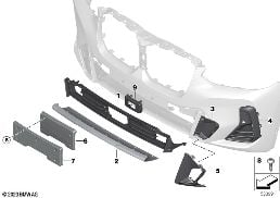 Облицовка M, декор.элементы Пд diagram for BMW X4 G02 LCI 20dX