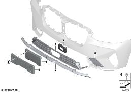 Облицовка, декор.элементы Пд diagram for BMW X4 G02 LCI 20dX