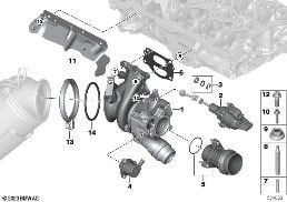 TURBOCHARGER diagram for BMW 5 Series G60 Sedan 520i