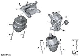 Uložení motoru diagram for BMW 5 Series G61 Touring 520d