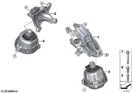 Uložení motoru diagram for BMW 4 Series G23 Cabrio LCI 420i