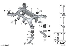 Držák zadní nápravy diagram for BMW X6 G06 LCI 30dX