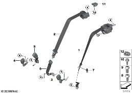 SAFETY BELT REAR diagram for BMW 5 Series G60 Sedan 520i