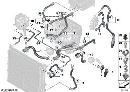 COOLING SYSTEM COOLANT HOSES diagram for BMW 7 Series G70 i7 xDrive60