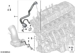 Ventilação do bloco do motor diagram for BMW 3 Series G20 Berlina LCI M340i