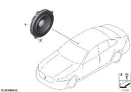 SINGLE PARTS, STEREO SYSTEM, DOOR REAR diagram for BMW 5 Series G60 Sedan i5 eDrive40