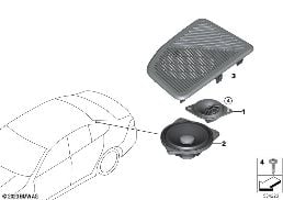 SINGLE PARTS F REAR HELF LOUDSPEAKER diagram for BMW 5 Series G60 Sedan i5 eDrive40