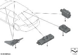 SEPARATE COMPONENTS FOR ANTENNA SYSTEM diagram for BMW 5 Series G60 Sedan i5 eDrive40