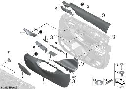 SURFACE-MOUNTED PARTS, DOOR PANEL, FRONT diagram for BMW 5 Series G61 Touring 540dX