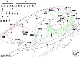 Rep.-kabel hoofdkabelboom afgeschermd diagram for BMW Rolls-Royce Spectre Coupé RR25 Spectre